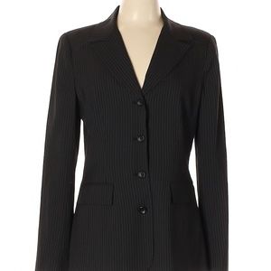 David Meister Striped Wool Blazer Jacket